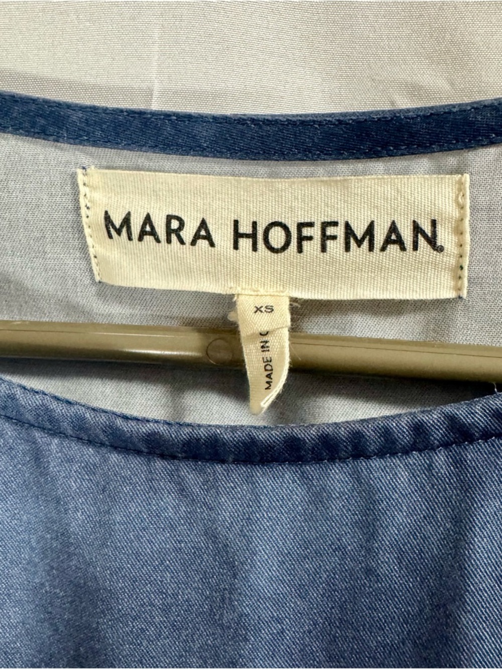 Mara Hoffman Wilma Midi Dress 100% Tencel Abstract Navy White  Sustainable - Picture 9 of 11